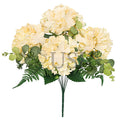 Hydrangea Flower Bush w Filler x7, 19in, Champagne