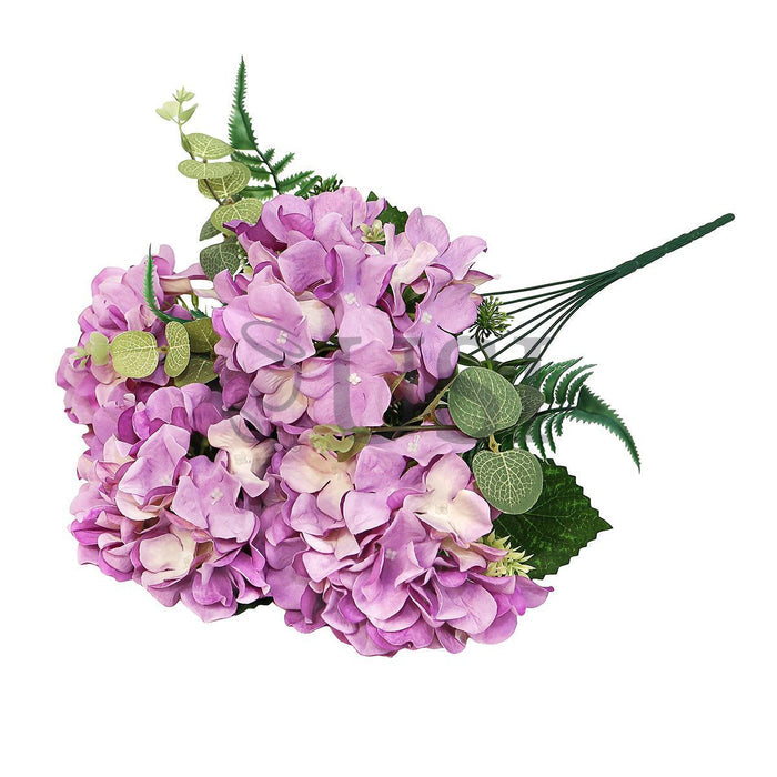 Hydrangea Flower Bush w Filler x7, 19in, Lavender Purple
