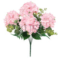 Hydrangea Flower Bush w Filler x7, 19in, Pink