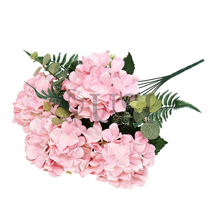 Hydrangea Flower Bush w Filler x7, 19in, Pink