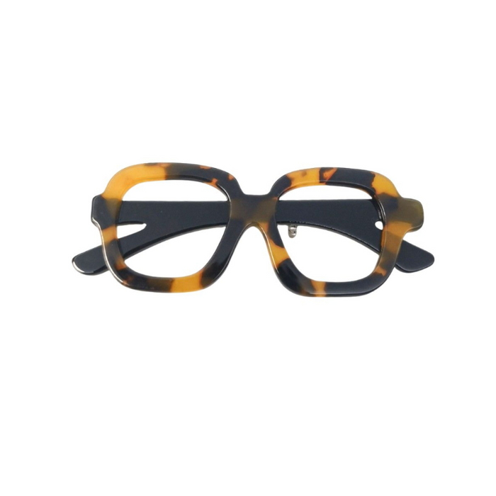 Iris Glasses Brooch Tortoiseshell