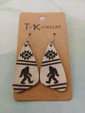 Jewelry - Earrings - Wood - Sasquatch - Local Made