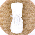 white cotton baby blanket