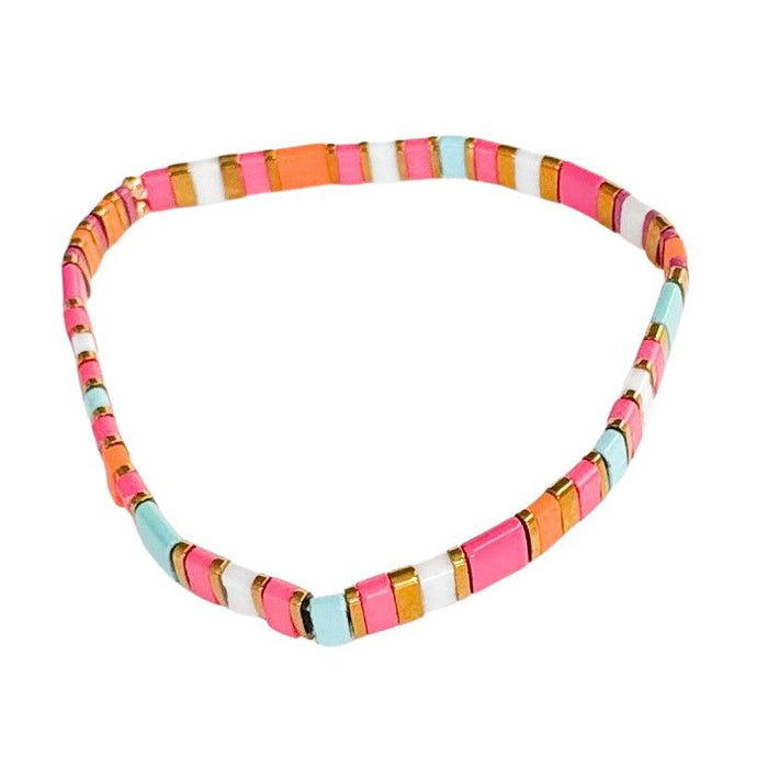 Journey Stretch Bracelet Fuscia & Orange