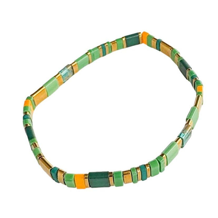 Journey Stretch Bracelet Green & Orange