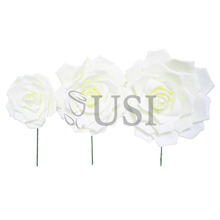 Jumbo Foam Rose, 16in, Cream White (31337 12in, 31379 20in)