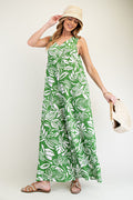 Jungle Green Sleeveless Jumpsuit