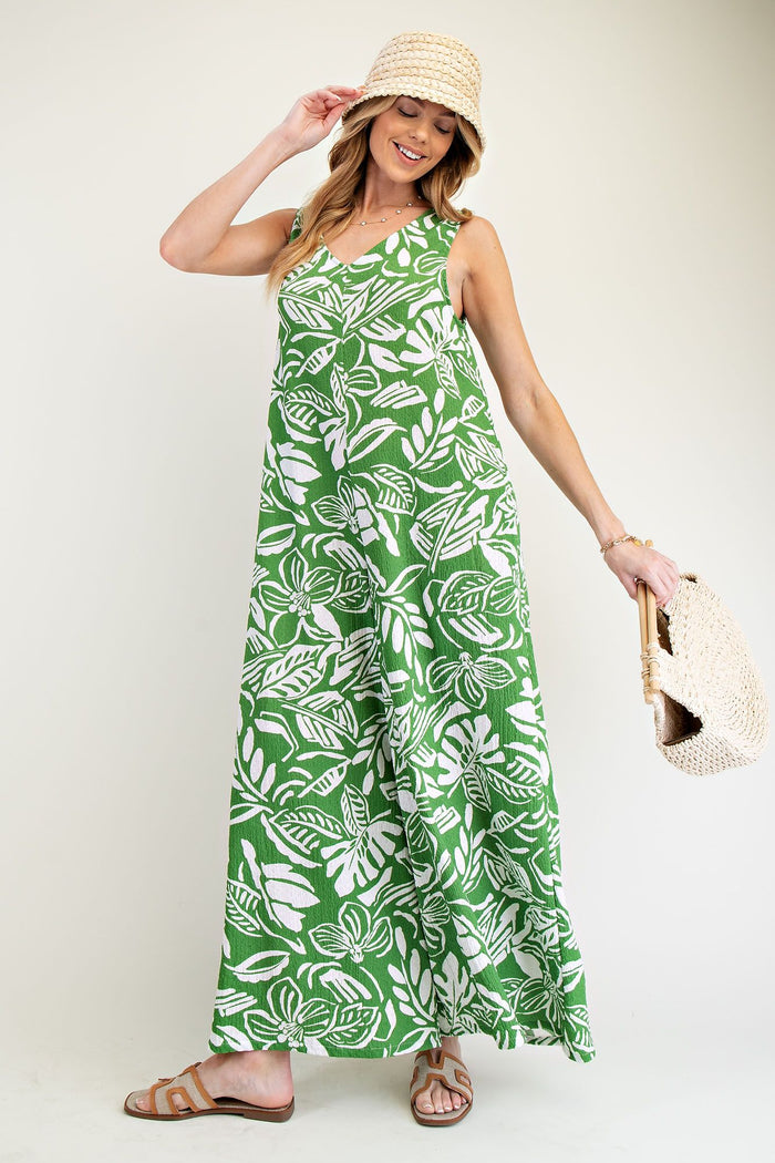 Jungle Green Sleeveless Jumpsuit