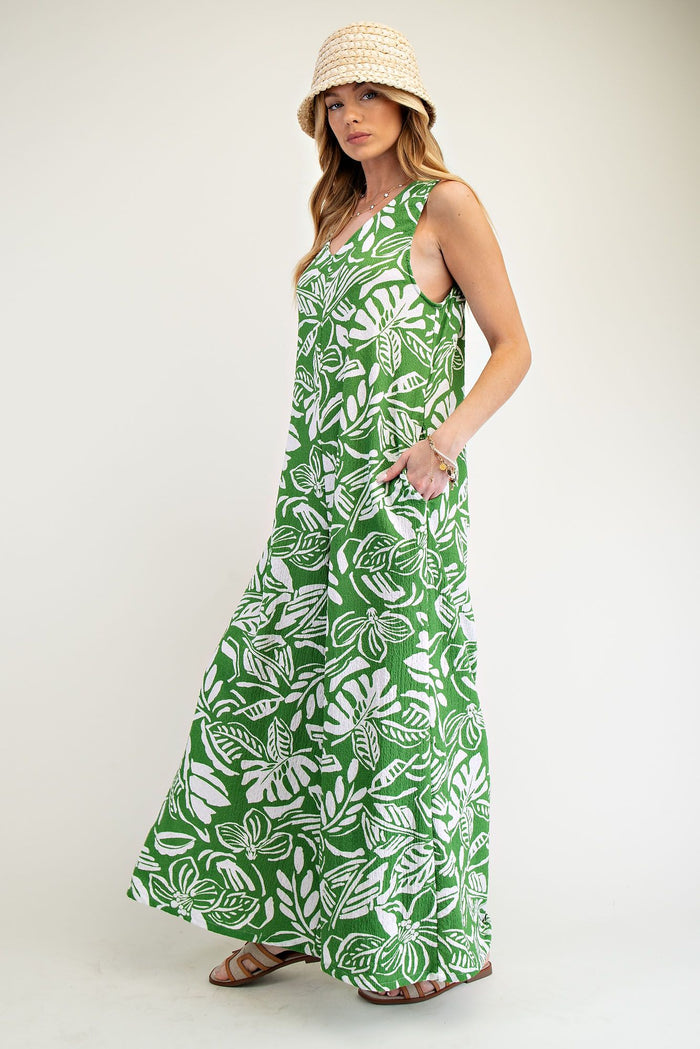 Jungle Green Sleeveless Jumpsuit