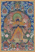 Kalacakravajra Image - Tibetan thangka painting, front view