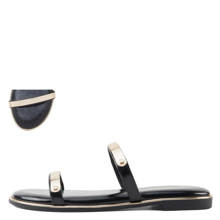 Keith Black and Gold Sandals