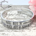 Kick Ass & Namaste Cuff Bracelet