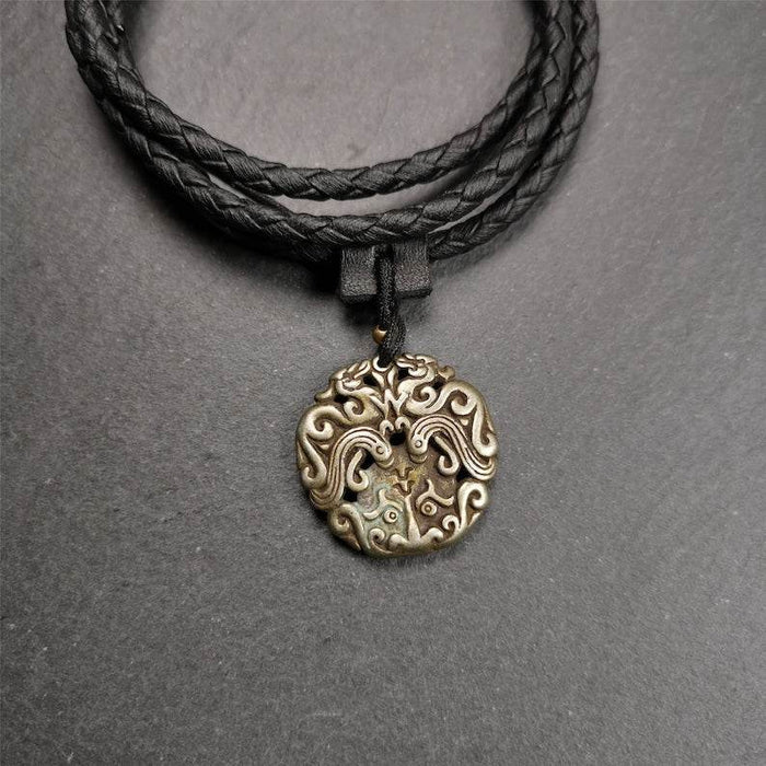 Kirtimukha Pendant,Dragon Badge - Tibetan Buddhist art, view 4