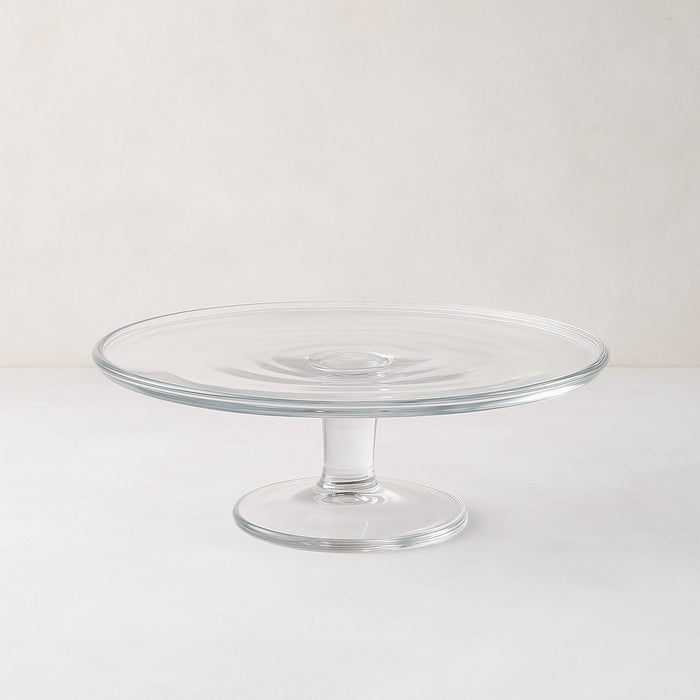 Clear Klara Small Glass Cake Stand, 9.5"Dia. x 4"H, simple timeless design.