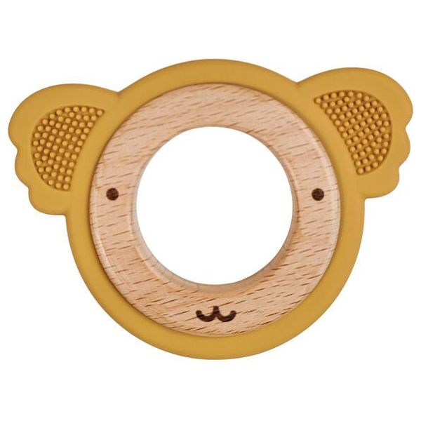 Koala teether, with beech wood and yellow silicone