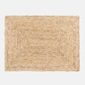 Natural abaca woven rectangular placemat with a concentric square design.