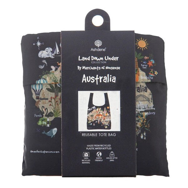 Reusable tote bag with Australian designs