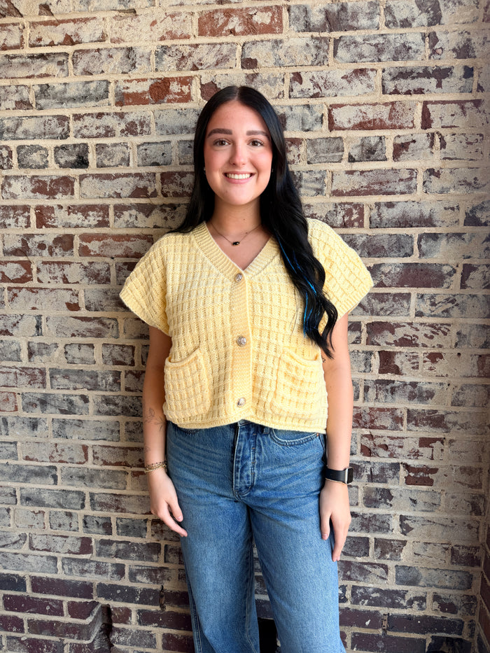 Land O Lakes Butter Yellow Sweater Vest