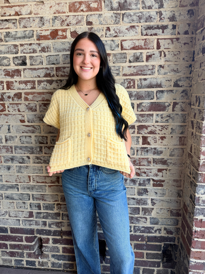 Land O Lakes Butter Yellow Sweater Vest