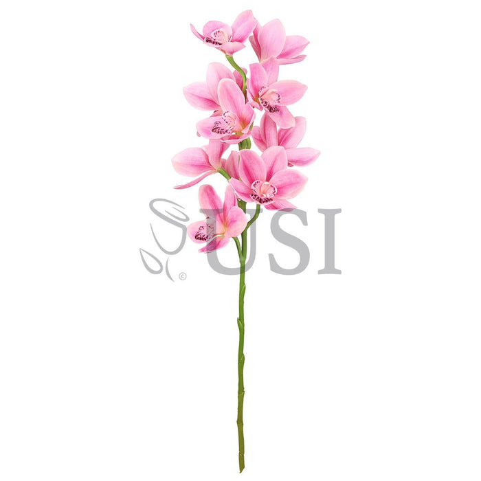 Large Cymbidium Orchid Flower Stem, 31in, Fuchsia Pink