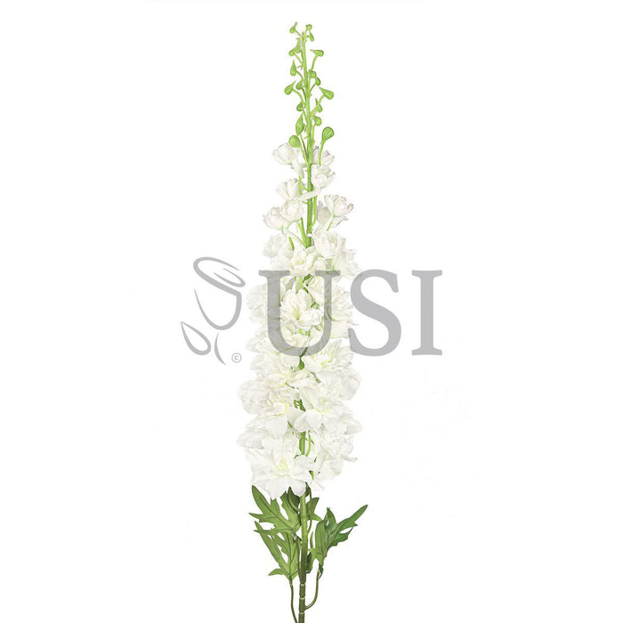 Large Delphinium Flower Spray, 49in, Cream White