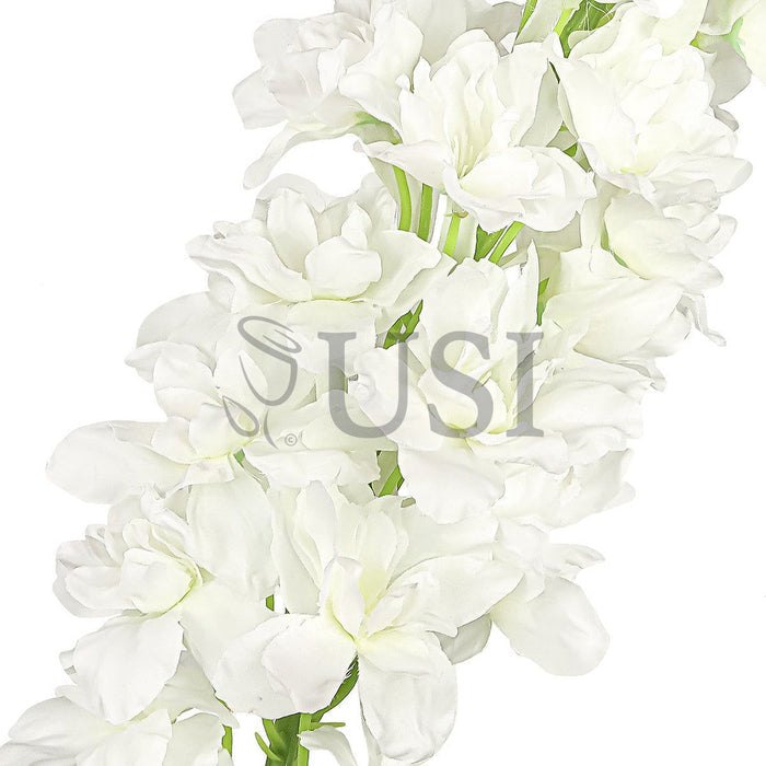 Large Delphinium Flower Spray, 49in, Cream White