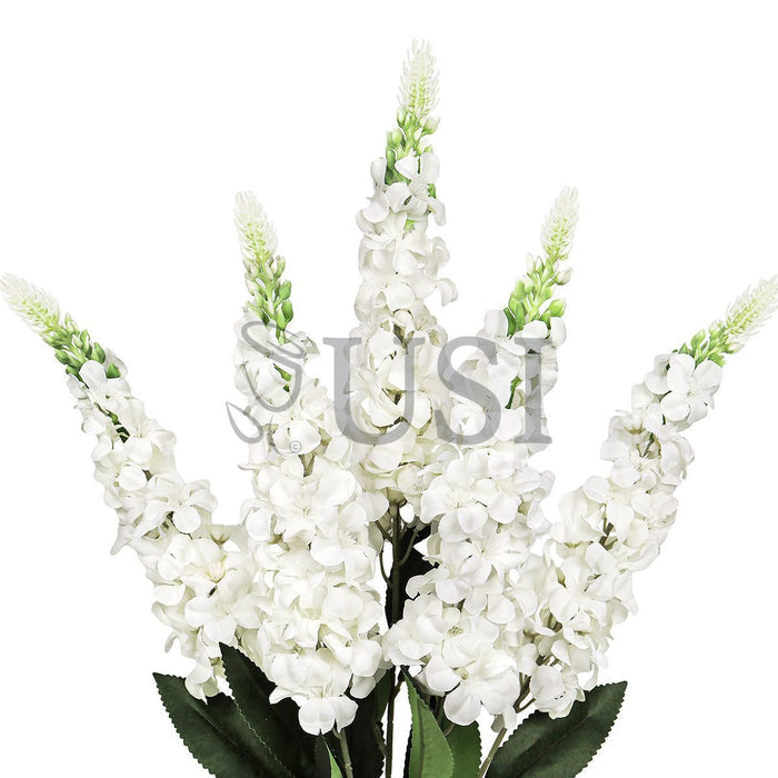 Larkspur Flower Bush x5, 23in, White