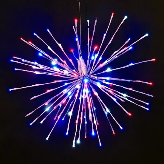 Certified Lights red, white, and blue LED spritzer light display with 80 LEDs, 20 twinkling and 60 steady.