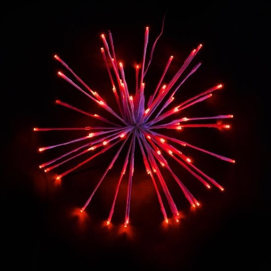 Certified Lights red LED spritzer light burst with 80 LEDs, 20 twinkling and 60 steady.