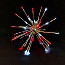 Certified Lights red and white LED spritzer burst light decoration with 80 LEDs for holiday displays.