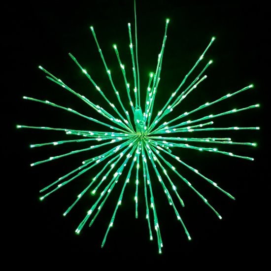 Certified Lights green LED spritzer light with 80 twinkling and steady lights, burst design.