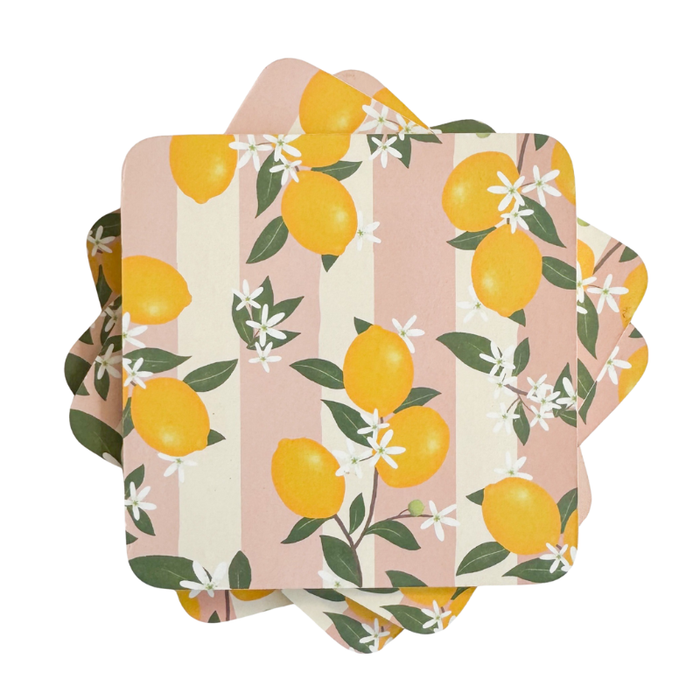 Lemon Delicious Coasters 10cm Set of 4