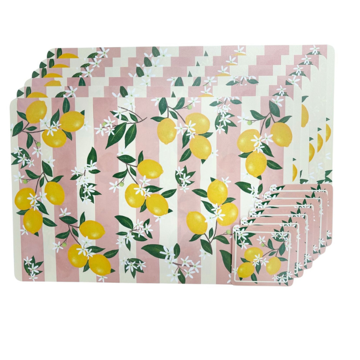 lemon placemats and coasters