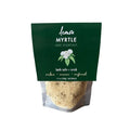 Packaged bath salts with lemon myrtle