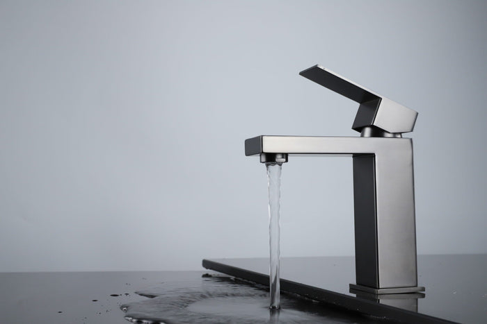 Lexora Monte Stainless Steel Single Hole Bathroom Faucet - Gun Metal LFS1012GM - MyBBQDirect