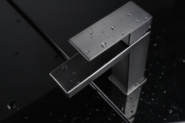 Lexora Monte Stainless Steel Single Hole Bathroom Faucet - Gun Metal LFS1012GM - MyBBQDirect