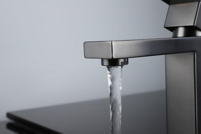 Lexora Monte Stainless Steel Single Hole Bathroom Faucet - Gun Metal LFS1012GM - MyBBQDirect