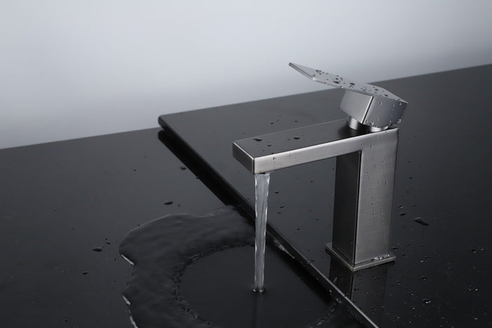 Lexora Monte Stainless Steel Single Hole Bathroom Faucet - Gun Metal LFS1012GM - MyBBQDirect