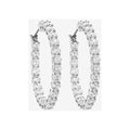silver hoop earrings with diamantes