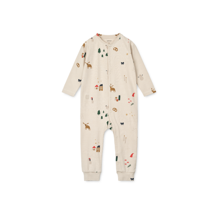 Liewood - Birk Printed Pyjama Jumpsuit (Holiday / Sandy) - Mabel & Fox