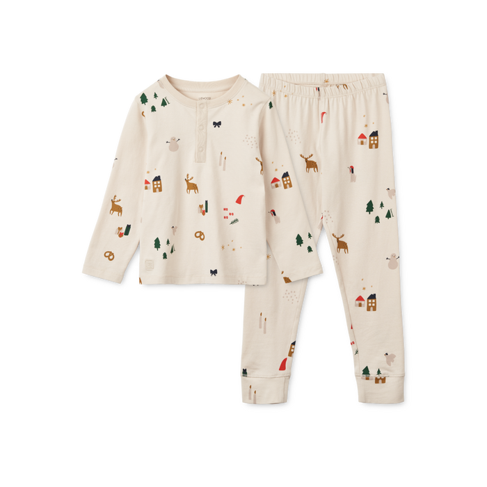 Liewood - Wilhelm Printed Pyjama Set - Holiday / Sandy - Mabel & Fox