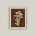 Lilac Dahlia On Brown Framed Antique Art