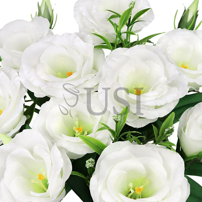 Lisianthus Flower Bush w Filler x10, 19in, White
