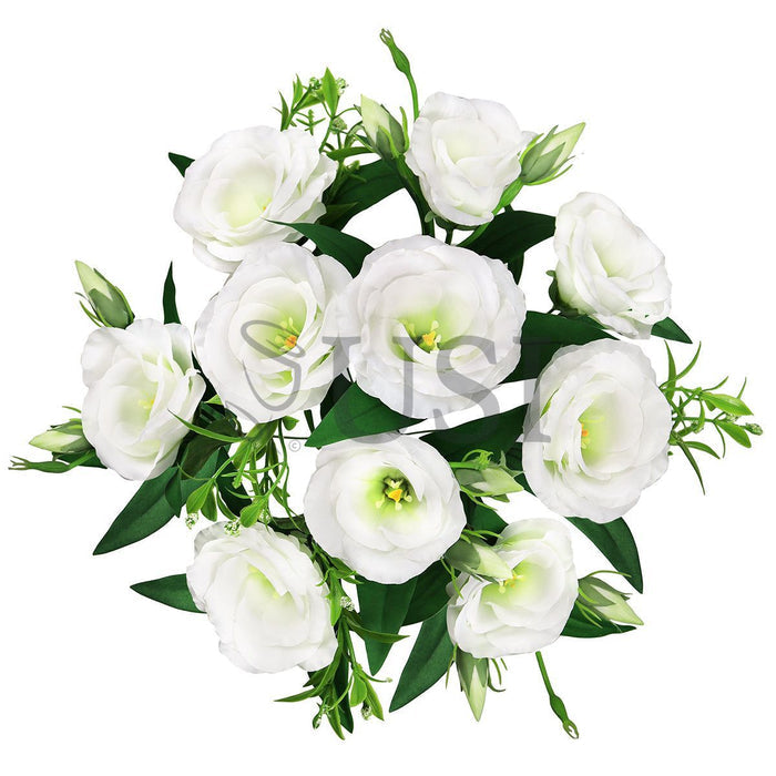 Lisianthus Flower Bush w Filler x10, 19in, White