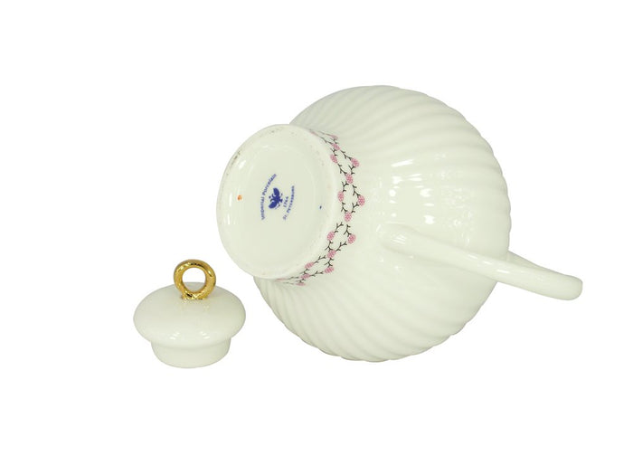 Lomonosov Porcelain Bone China Tea Pot Wave Pink Net 27 fl.oz/800 ml
