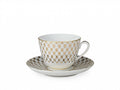 Lomonosov Porcelain Tea Cup Set Spring Jazz Golden Net 7.8 oz/230ml