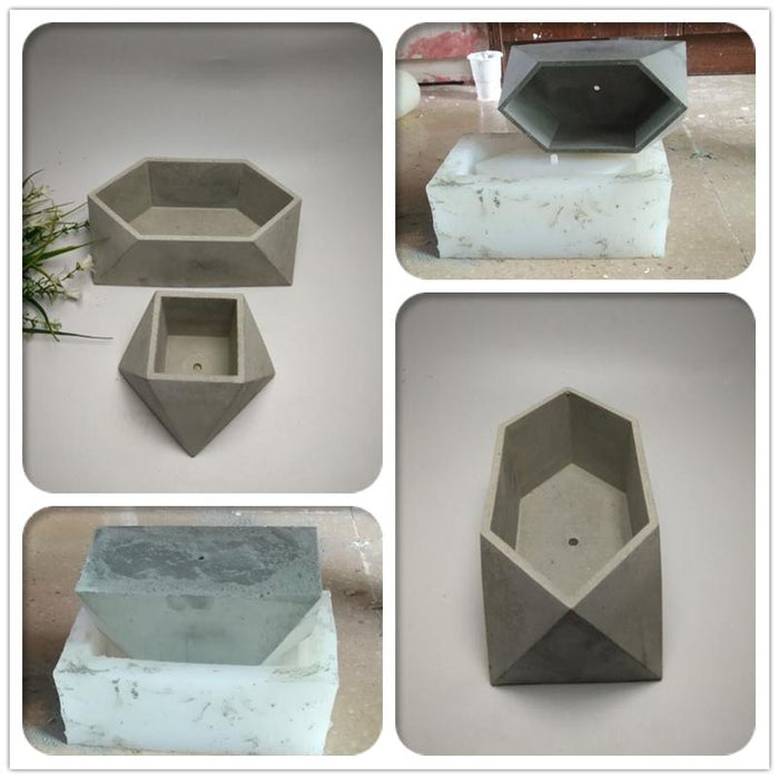 Long geometric planter silicone mold - madmolds - silicone mold