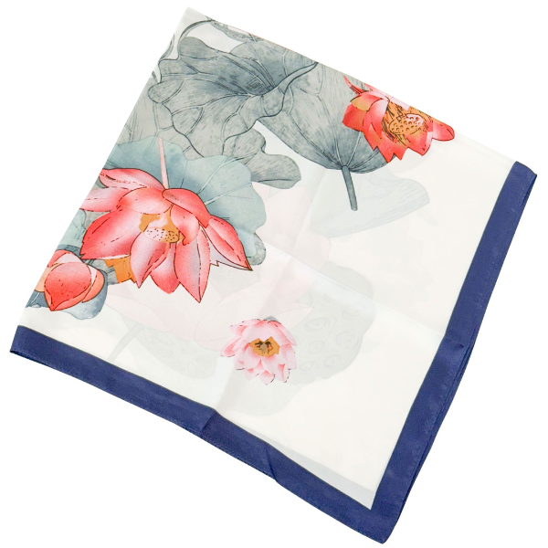 Lotus Square Cream  Scarf