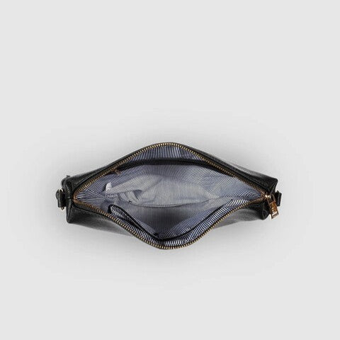 ladies black bag stripe strap