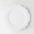 Lungarno 9" white ceramic salad/dessert plate with sculptural, scalloped edges.